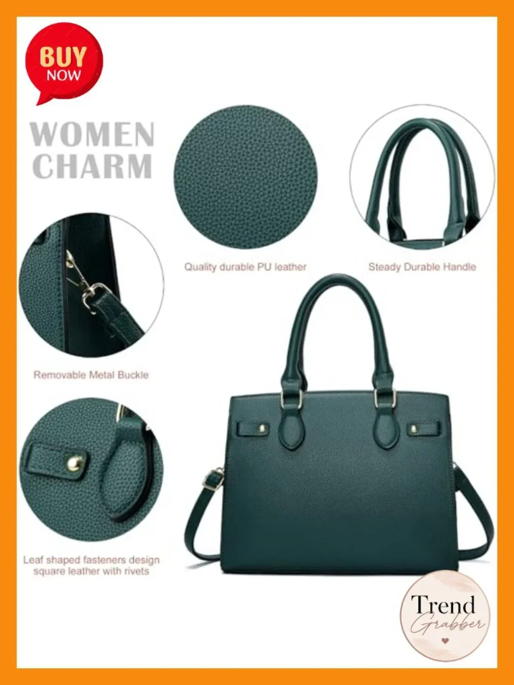 Faux Leather Satchel Purse Top Handle Shoulder Tote Crossbody Bag